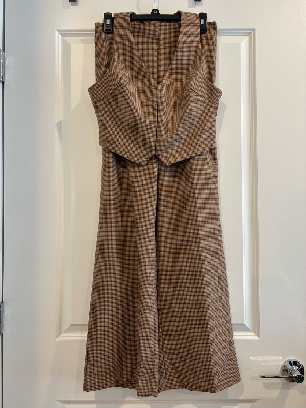 House of Harlow 1960 Brown Plaid Pant and Vest set